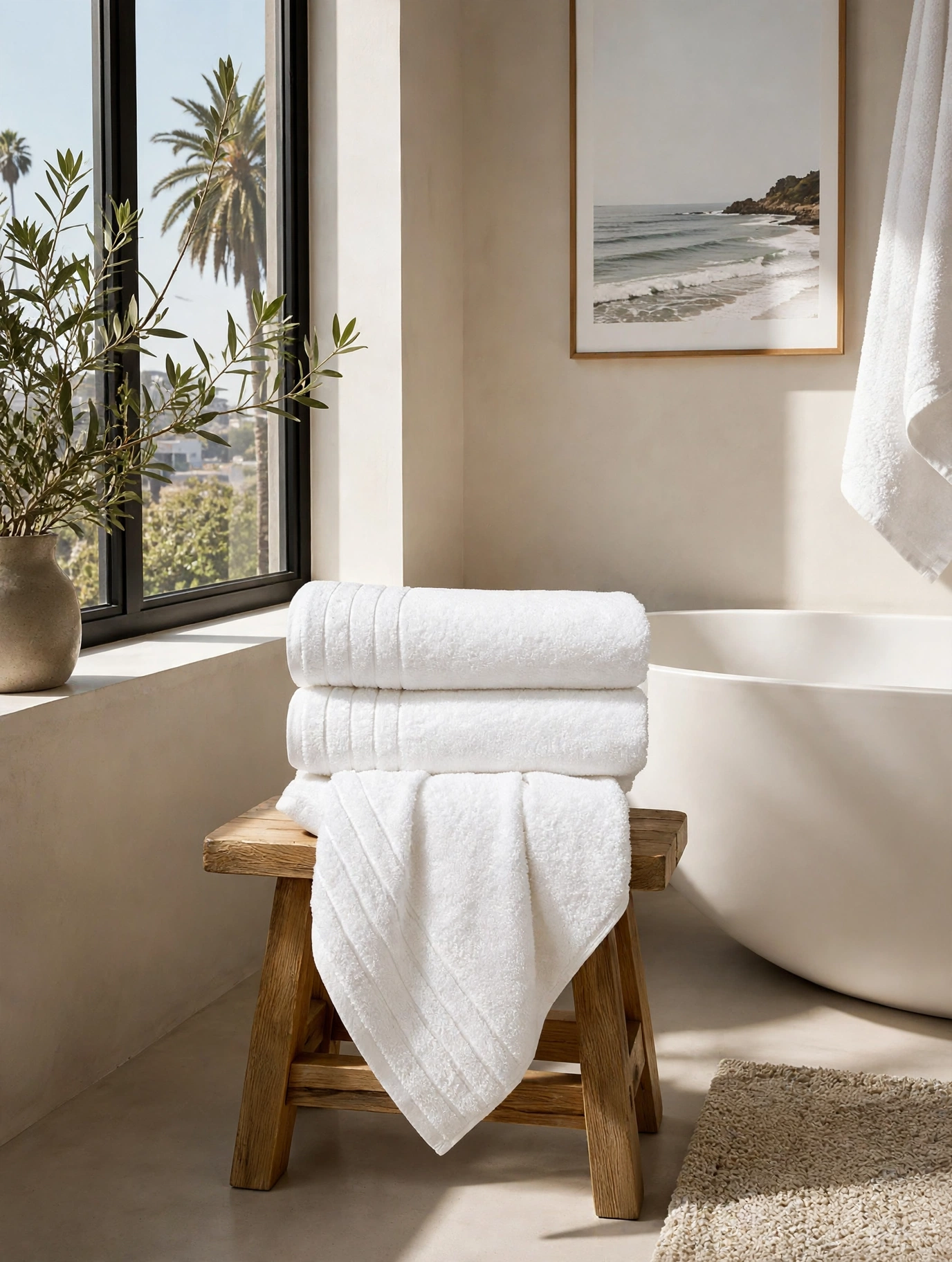 Pure White Luxury Bath Towel Set