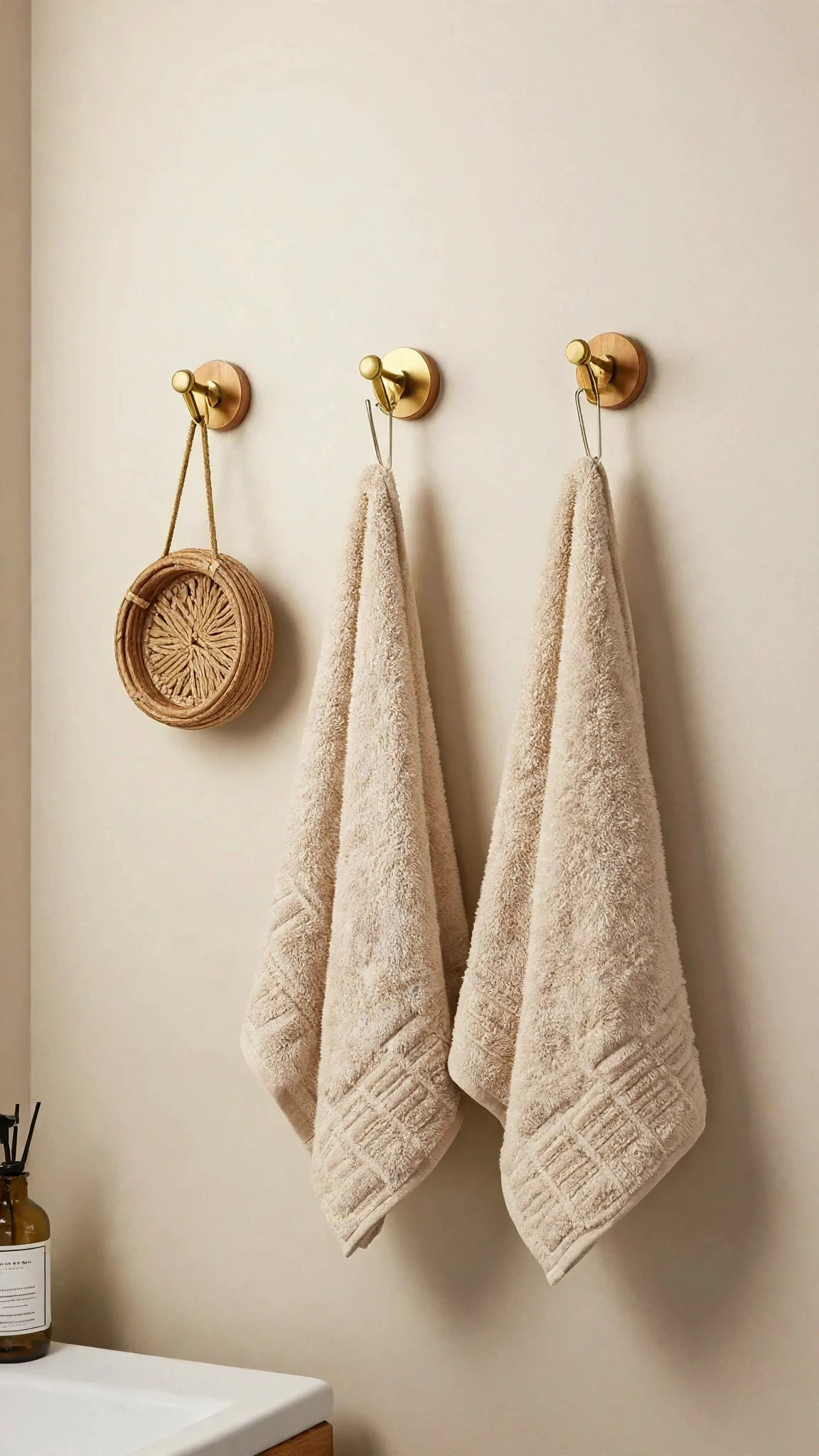 Oatmeal Beige Luxury Hand Towel Set of 2