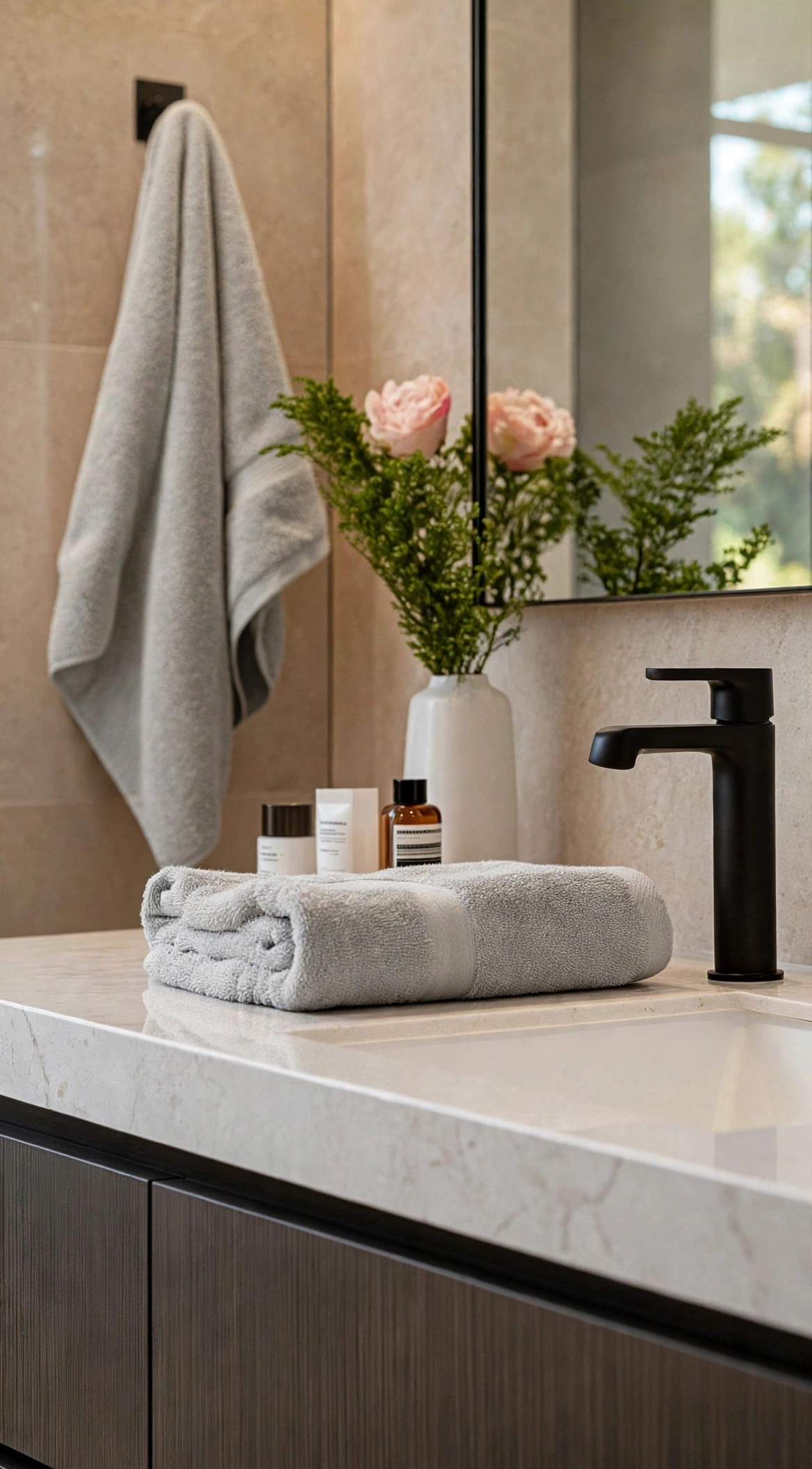 Light Gray Luxury Bath Towel Set of 2