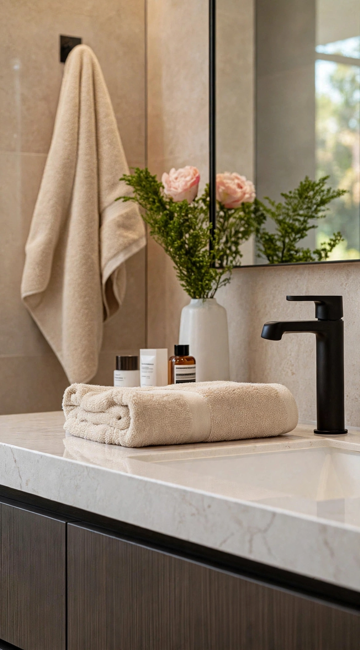 Oatmeal Beige Luxury Bath Towel Set of 2