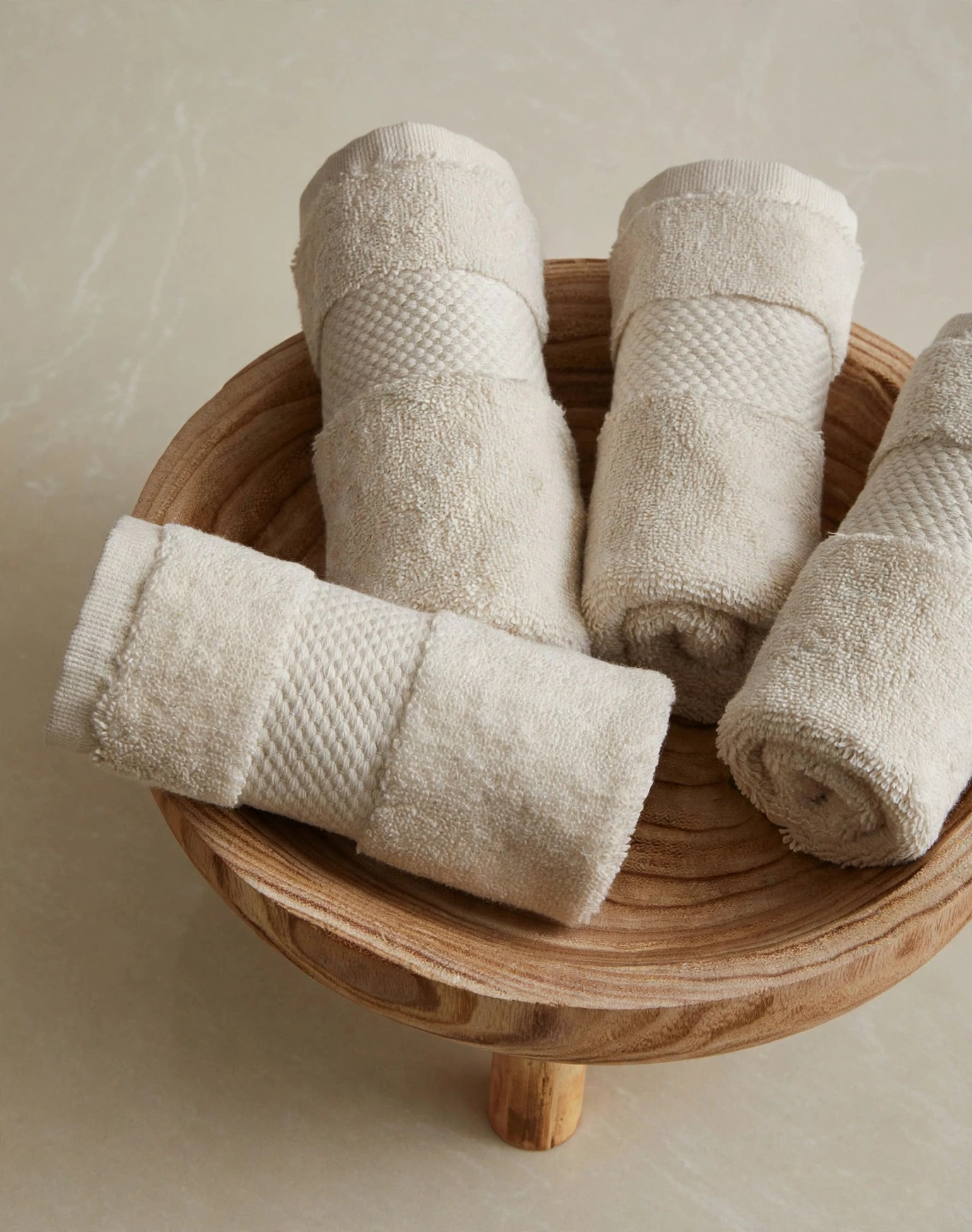 Oatmeal Beige Luxury Face Towel Set of 4
