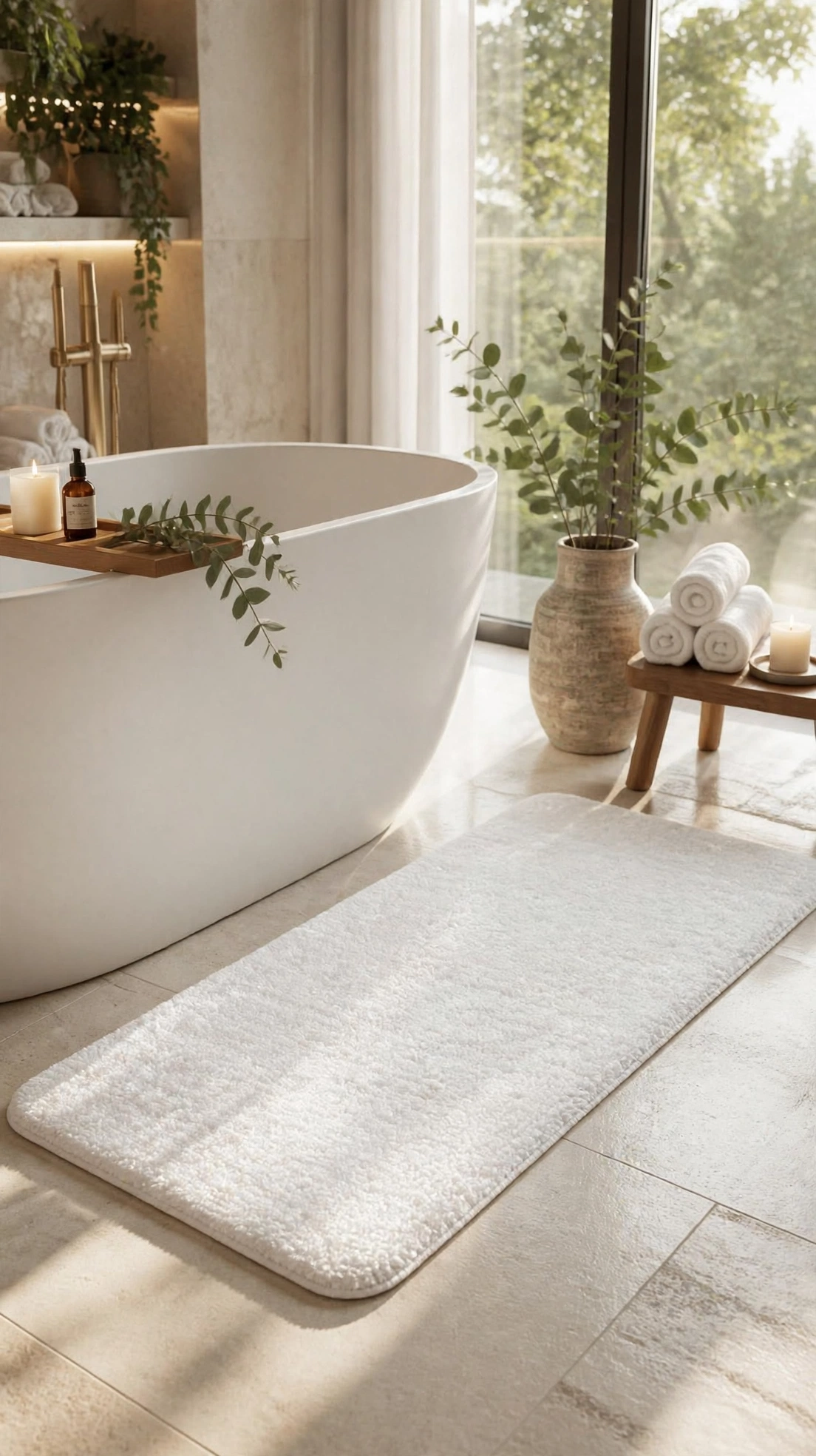 Crisp White Bath Mat