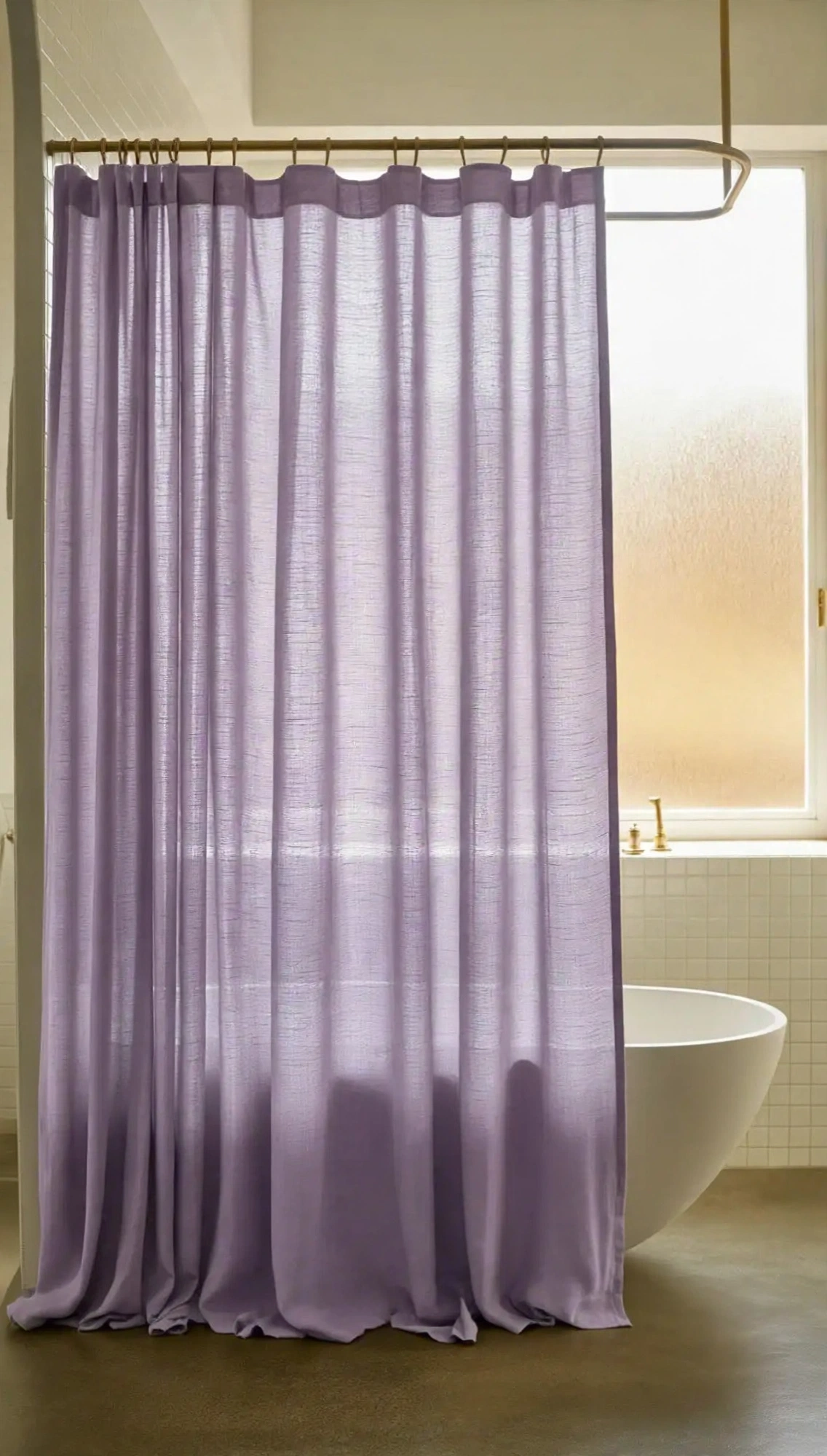 Lilac Linen Shower Curtain