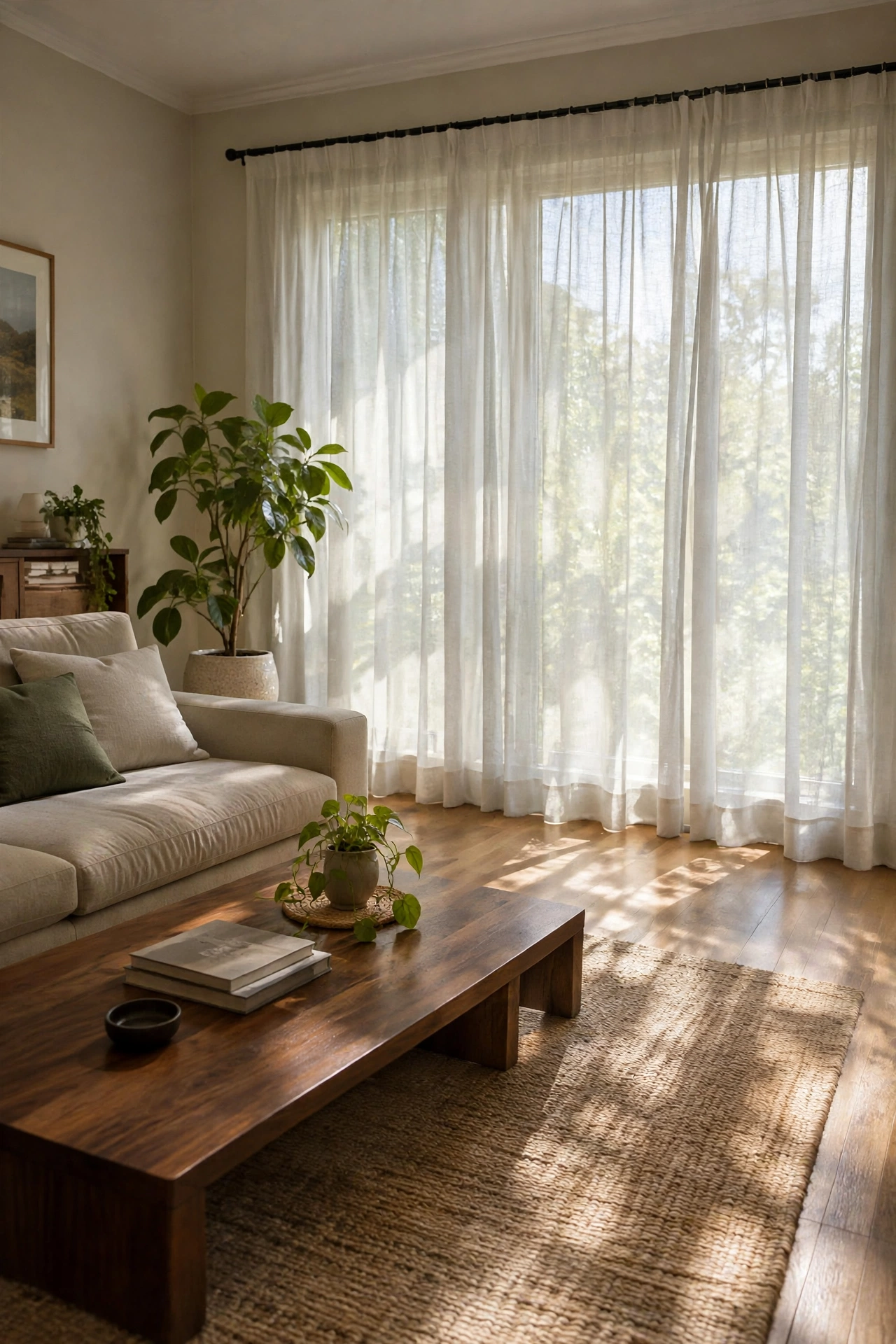 Crisp White Sheer Linen Curtains