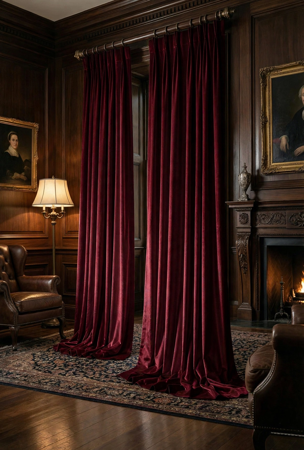 Wine Red Velvet Curtain