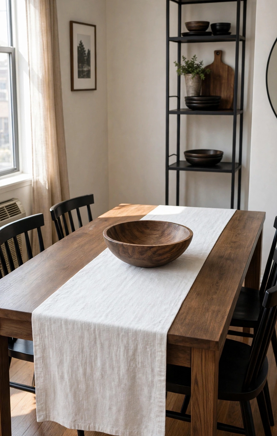 Swan White Linen Table Runner