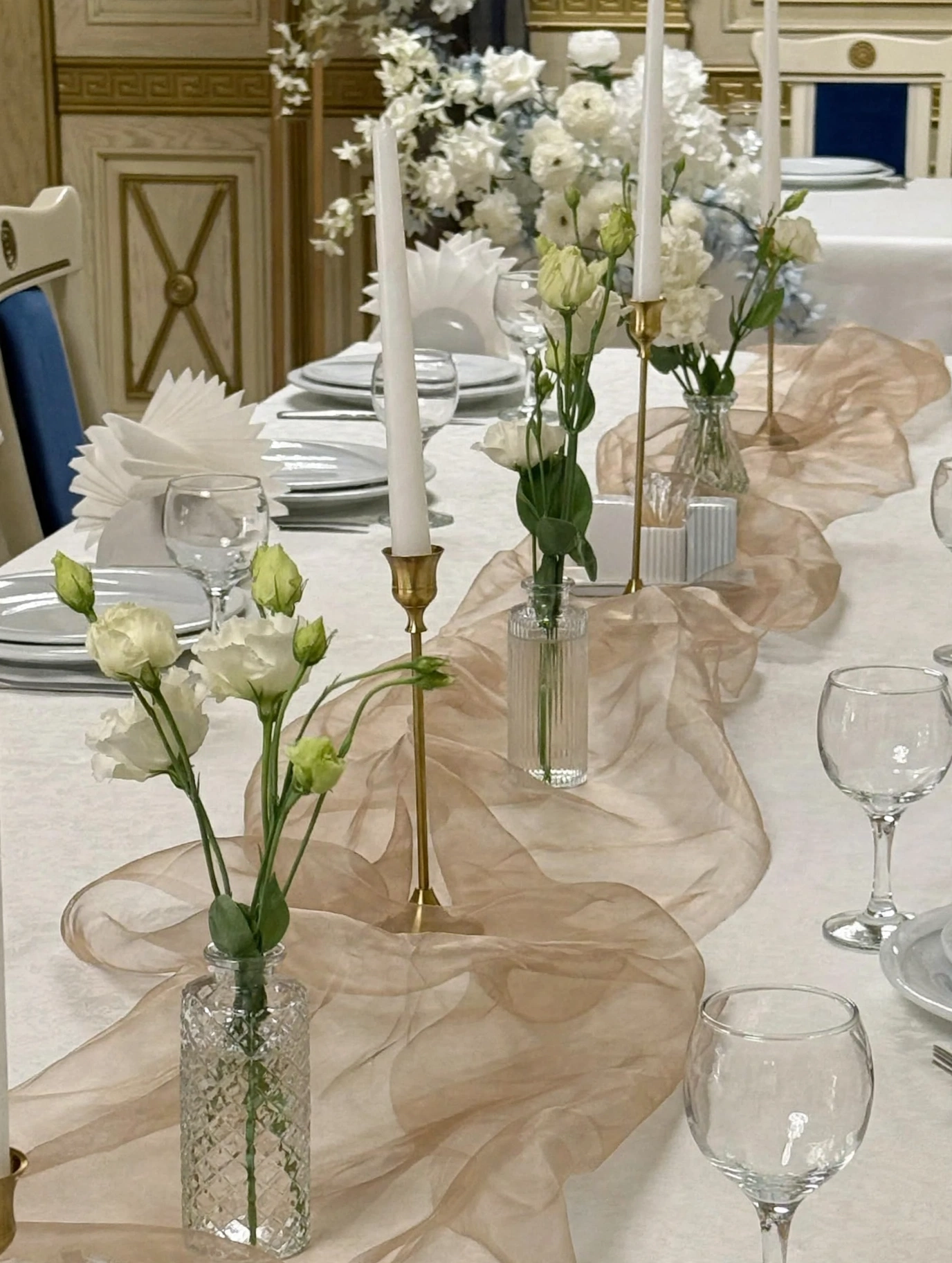 Champagne Organza Table Runner