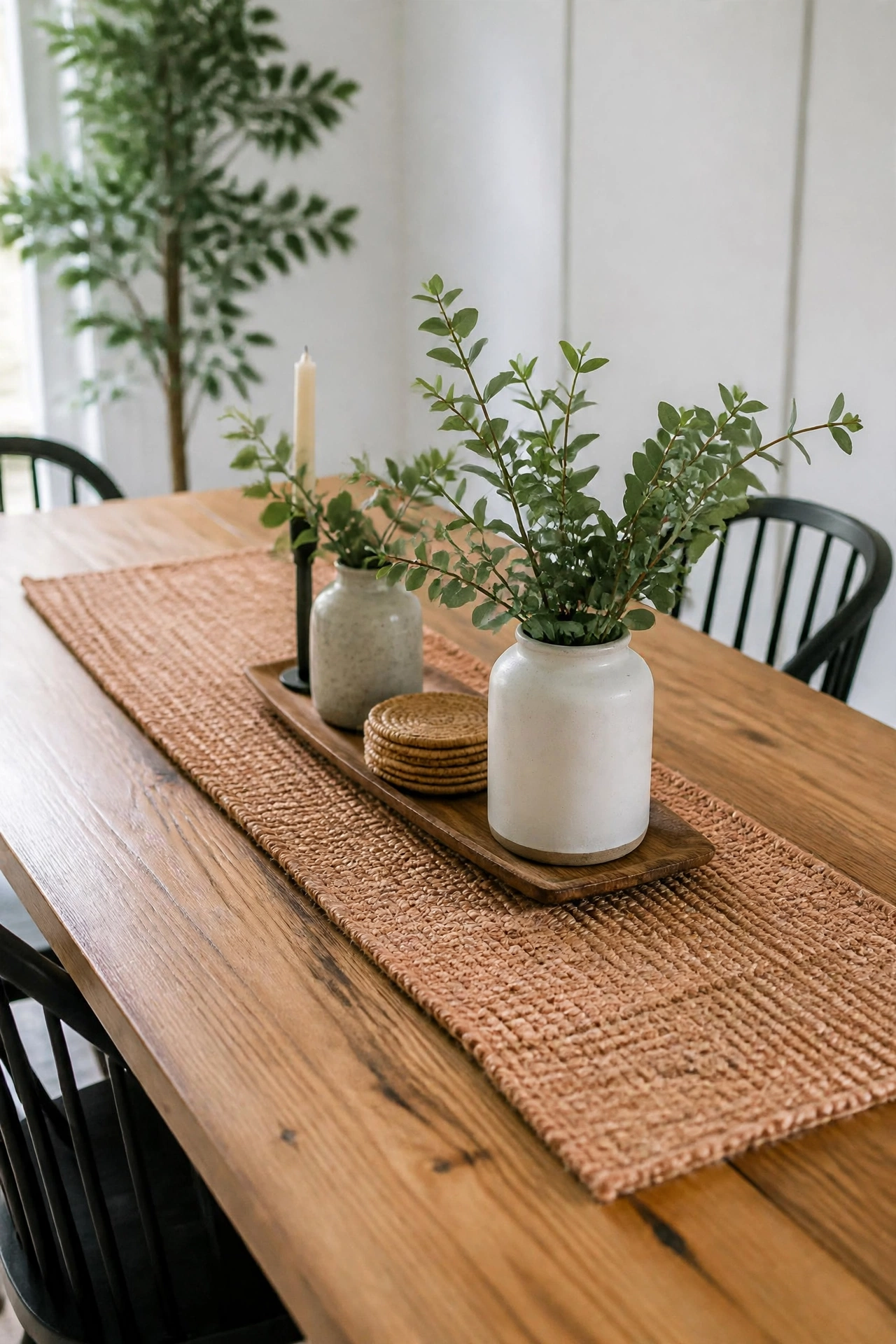 Light Terracotta Jute Braided Table Runner