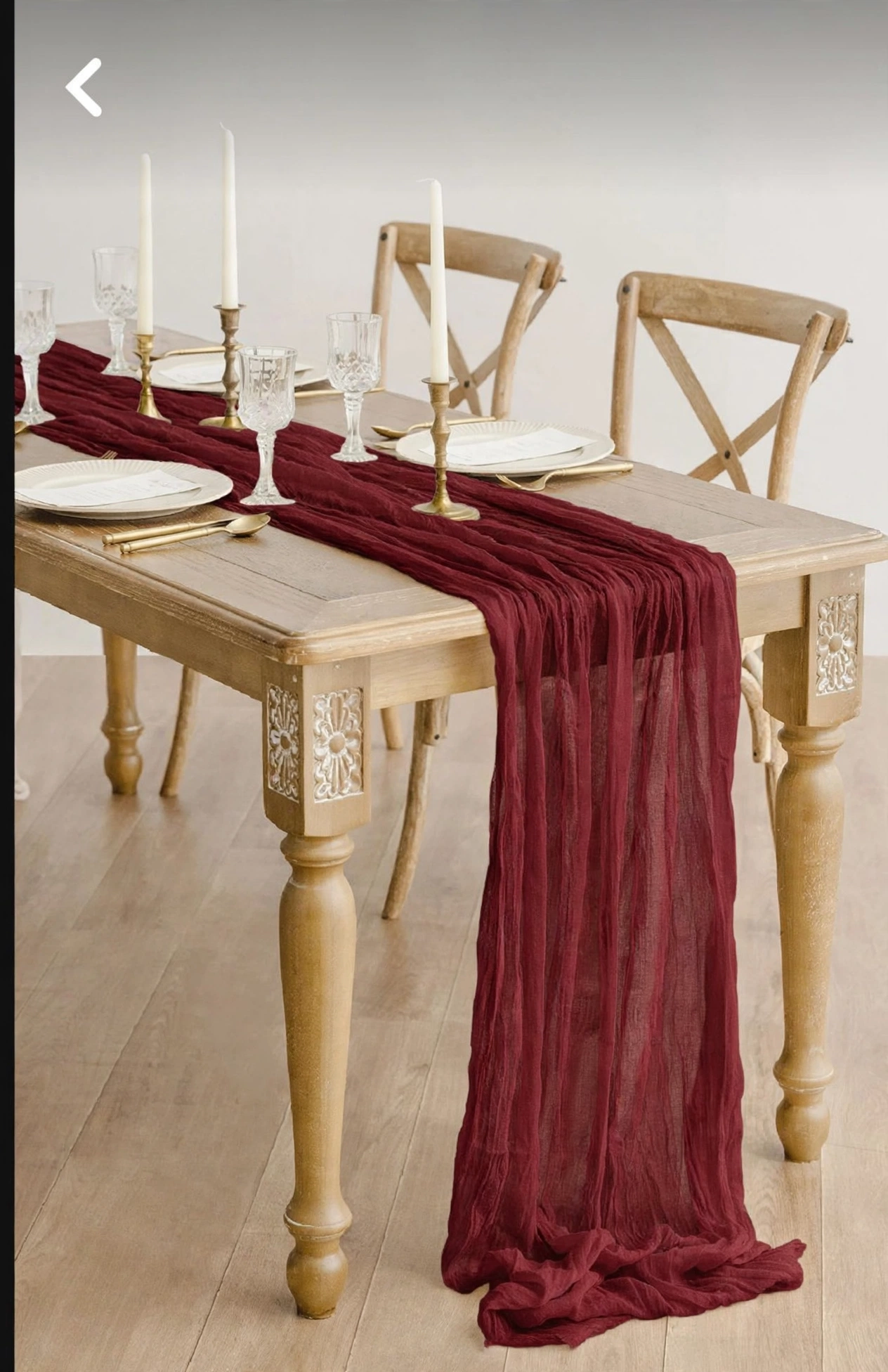 Maroon Cheesecloth Gauze Table Runner