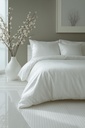 White Striped King Duvet Cover Set