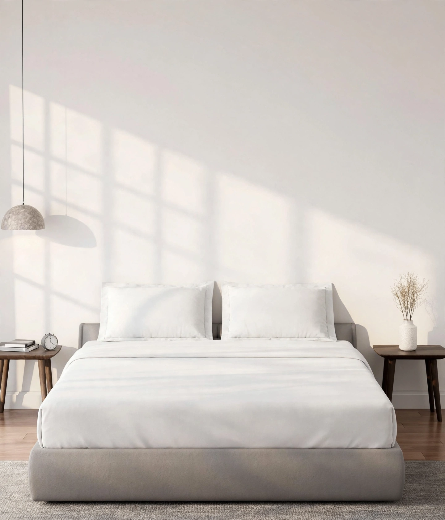 Solid White King Size Fitted Bedsheet with Pillow Cases