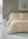 Butter Yellow Satin Stripe King Size Duvet Cover Set with 2 Pillow Covers
