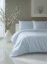 Light Blue Satin Stripe Duvet Cover Set with 2 Pillow Covers