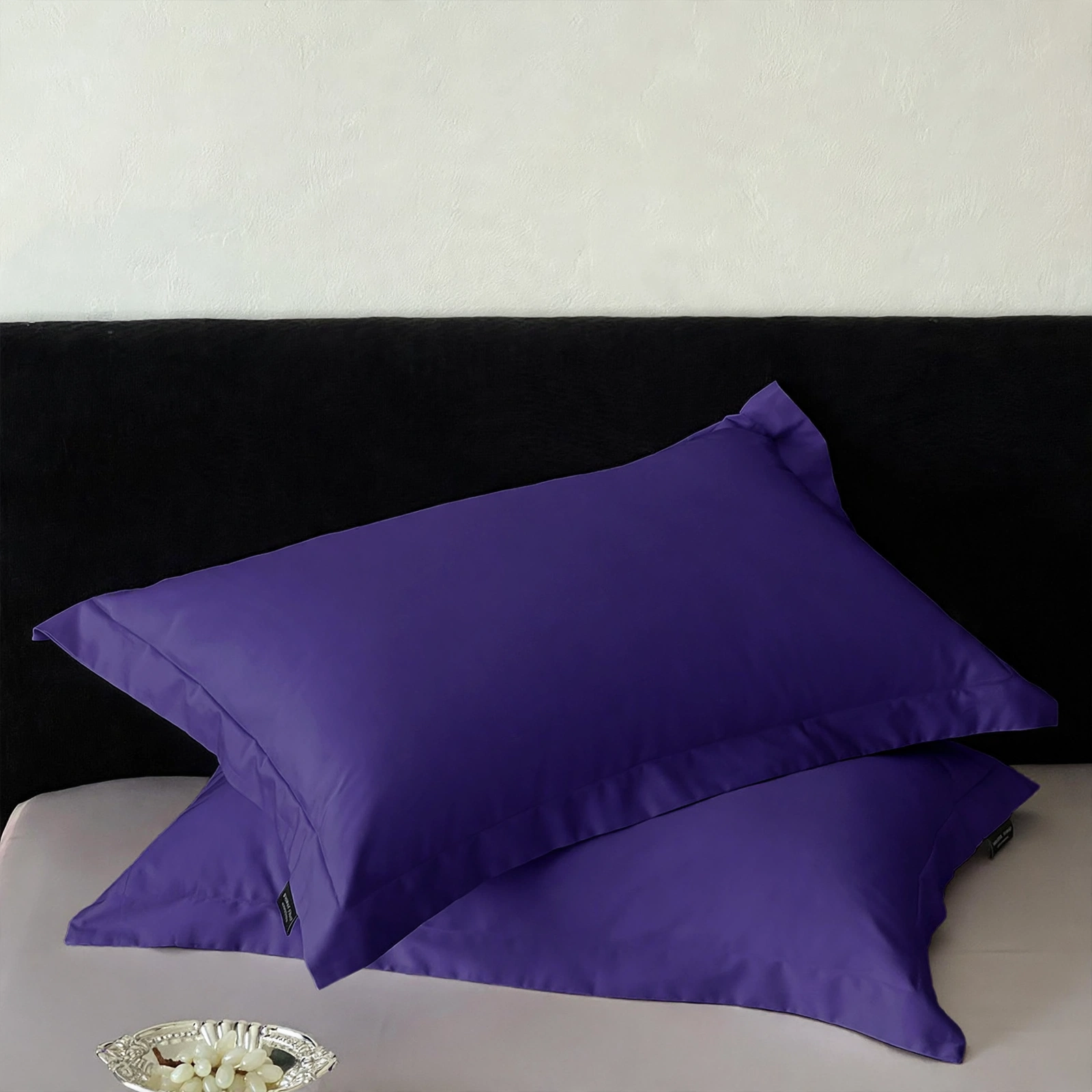Royal Purple Premium Border Pillow Covers - Pack Of 2